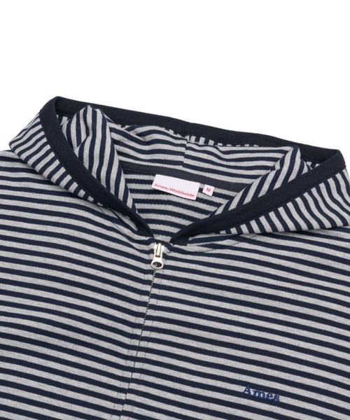 AMESWORLDWIDE（アメスワールドワイド）の「【UNISEX】AMES WORLDWIDE ／ボーダーフーディー ZIP（パーカー・レディース・ブラウン/ネイビー・MEDIUM/SMALL）」の15枚目の写真