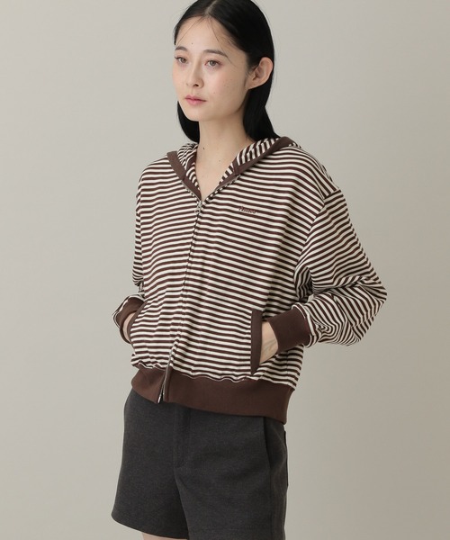 AMESWORLDWIDE（アメスワールドワイド）の「【UNISEX】AMES WORLDWIDE ／ボーダーフーディー ZIP（パーカー・レディース・ブラウン/ネイビー・MEDIUM/SMALL）」の22枚目の写真