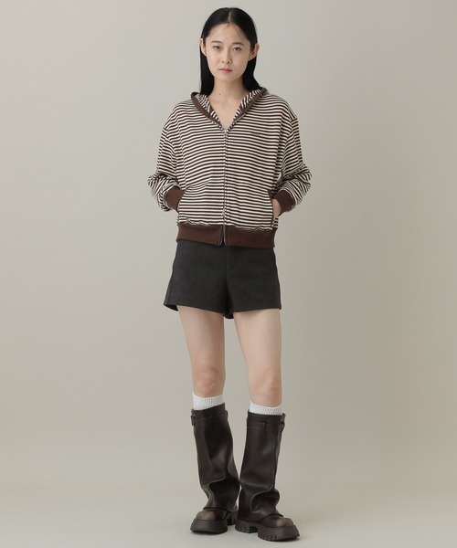 AMESWORLDWIDE（アメスワールドワイド）の「【UNISEX】AMES WORLDWIDE ／ボーダーフーディー ZIP（パーカー・レディース・ブラウン/ネイビー・MEDIUM/SMALL）」の19枚目の写真