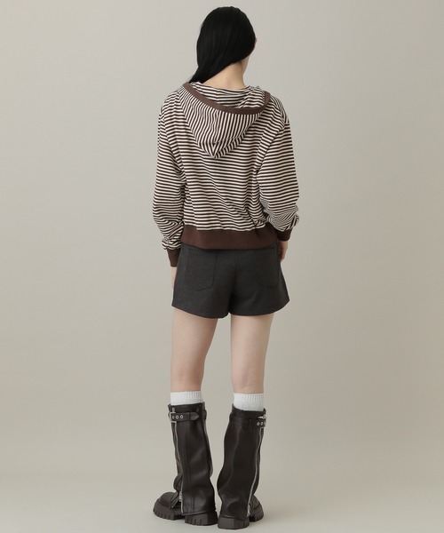 AMESWORLDWIDE（アメスワールドワイド）の「【UNISEX】AMES WORLDWIDE ／ボーダーフーディー ZIP（パーカー・レディース・ブラウン/ネイビー・MEDIUM/SMALL）」の20枚目の写真