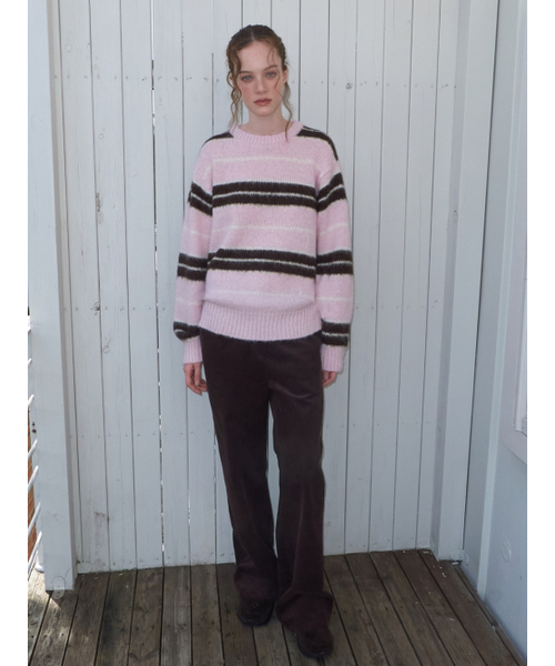 ETMON（エトモン）の「Brush Stripe Knit Pullover, Pink（ニット/セーター・レディース・その他・F）」の2枚目の写真
