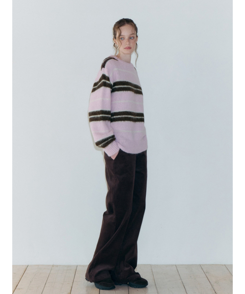 ETMON（エトモン）の「Brush Stripe Knit Pullover, Pink（ニット/セーター・レディース・その他・F）」の4枚目の写真