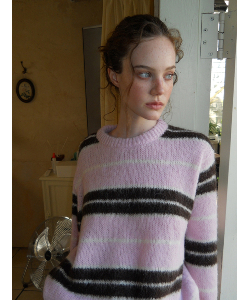 ETMON（エトモン）の「Brush Stripe Knit Pullover, Pink（ニット/セーター・レディース・その他・F）」の5枚目の写真