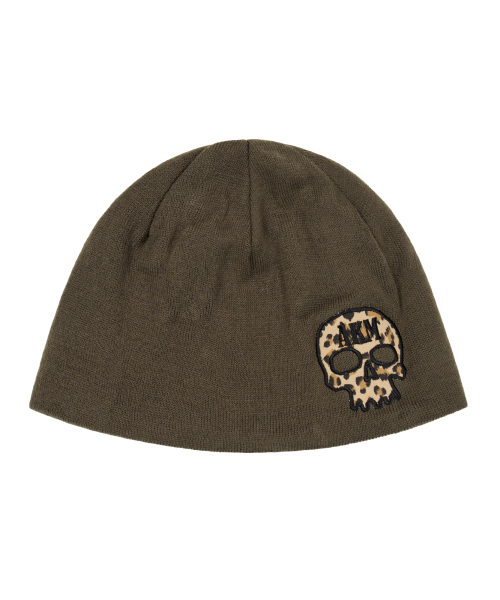 セール】Skull Beanie (Khaki)（ニットキャップ/ビーニー）｜AAKAM