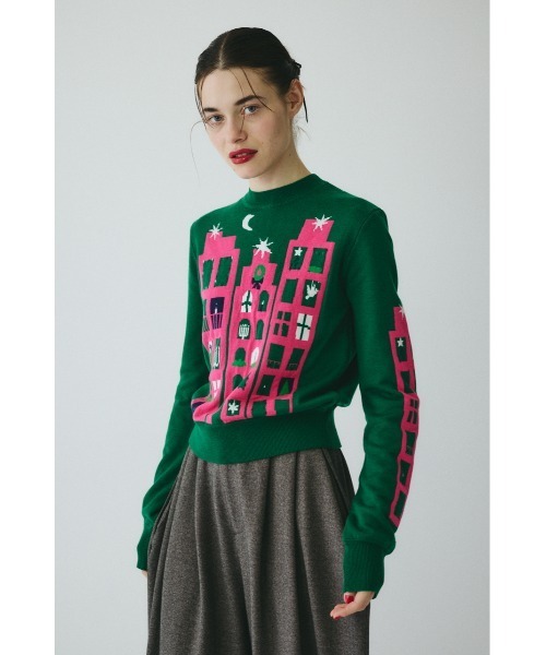 ヘリンドットサイ（HeRIN．CYE）/Holiday knit top セール】Holiday knit top ホリデーニットトップ（ニット/セーター