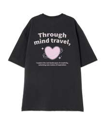 [オーバーサイズ]スルーマインドトラベル13番手コットンラウンドネック半袖Tシャツ_チャコール
