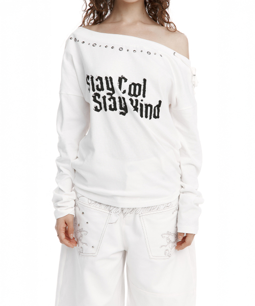 ROUGHNECK（ラフネック）の「スレイオフショルダートップ ホワイト（Tシャツ/カットソー・レディース・その他・FREE）」の14枚目の写真