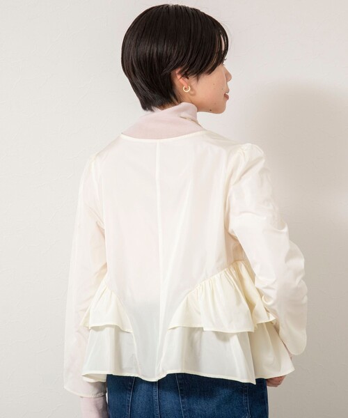 NOLLEY’S Sophi（ノーリーズソフィ）の「ウォッシャブルマイクロタフタティアードブラウス（シャツ/ブラウス・レディース・オフホワイト/ブラック・38）」の22枚目の写真