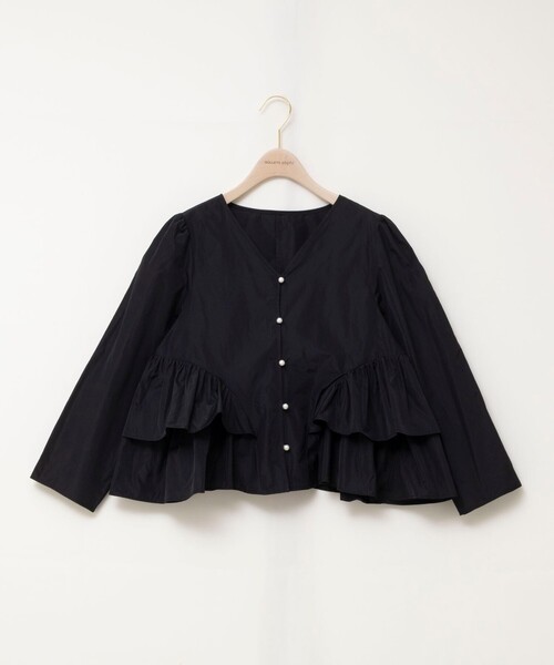 NOLLEY’S Sophi（ノーリーズソフィ）の「ウォッシャブルマイクロタフタティアードブラウス（シャツ/ブラウス・レディース・オフホワイト/ブラック・38）」の8枚目の写真