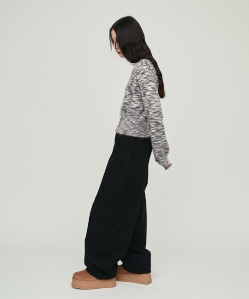 NUJOH(ヌゾ)の「Brushed Multi-Color Knit Cardigan / ブラッシュドマルチカラーニットカーディガン(ニット/セーター・レディース・ブルー/グレー/パープル・FREE)」の6枚目の写真