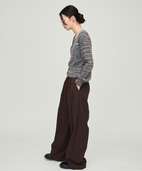 NUJOH(ヌゾ)の「Brushed Multi-Color Knit Cardigan / ブラッシュドマルチカラーニットカーディガン(ニット/セーター・レディース・ブルー/グレー/パープル・FREE)」の15枚目の写真