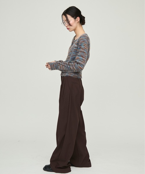 NUJOH(ヌゾ)の「Brushed Multi-Color Knit Cardigan / ブラッシュドマルチカラーニットカーディガン(ニット/セーター・レディース・ブルー/グレー/パープル・FREE)」の16枚目の写真