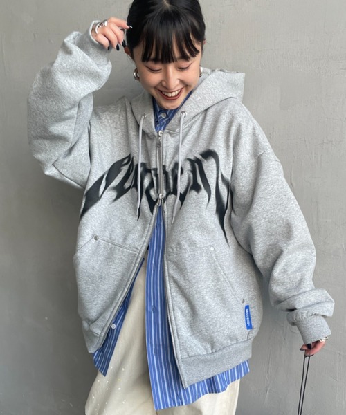 SEQUENZ/シークエンズ] BLUR フロントロゴ ジップパーカー（パーカー