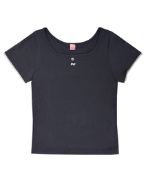 Kitten Crop Tee (Charcoal)