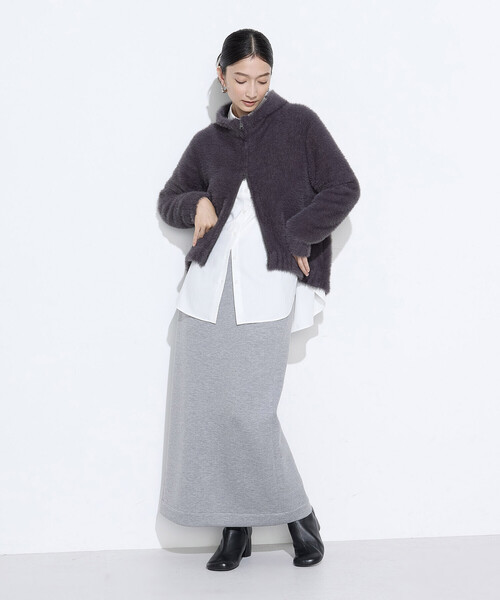 COMME CA Wardrobe(コムサワードローブ)の「レーヨンミックスダンボール ナロースカート(スカート・レディース・ネイビー/杢グレー・9号/11号/7号)」の5枚目の写真