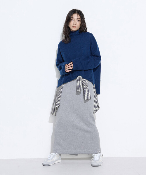 COMME CA Wardrobe(コムサワードローブ)の「レーヨンミックスダンボール ナロースカート(スカート・レディース・ネイビー/杢グレー・9号/11号/7号)」の6枚目の写真