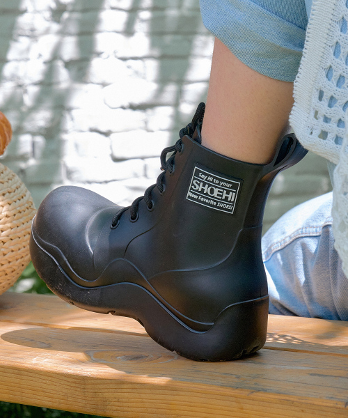 SHOEHI(シューハイ)の「ロラレースアップレインブーツ(3Colors)_R0010(レインシューズ・レディース・ブラック/ブルー/アイボリー・M size/L size/S size)」の5枚目の写真
