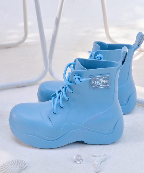 SHOEHI(シューハイ)の「ロラレースアップレインブーツ(3Colors)_R0010(レインシューズ・レディース・ブラック/ブルー/アイボリー・M size/L size/S size)」の7枚目の写真
