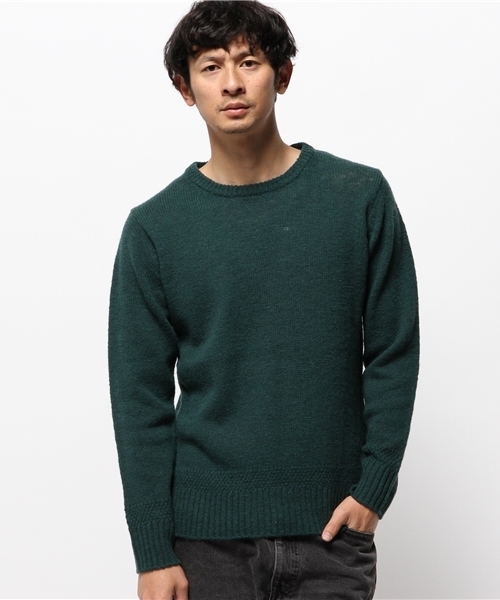 OUTLET(アウトレット)の「【CIAOPANIC TYPY】シェッドランドクルーネックニット(ニット/セーター・メンズ・ベージュ/ネイビー/グレー/ワイン/ホワイト/グリーン・MEDIUM/LARGE/SMALL)」の4枚目の写真