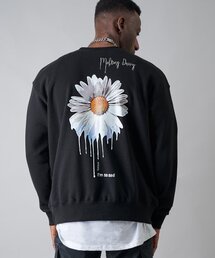 BEOM（ボム）の「メルティングデイジー オーバーサイズ スウェットシャツ [ブラック]（スウェット）」
