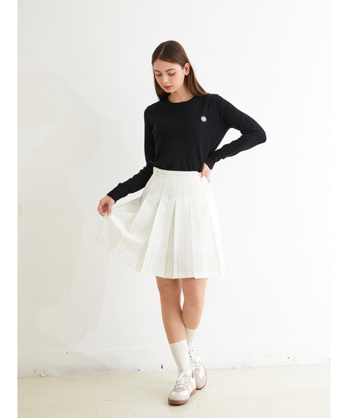 NITINA(ニティナ)の「ストライププリーツスカートIV(スカート・レディース・アイボリー・SMALL/MEDIUM)」の2枚目の写真