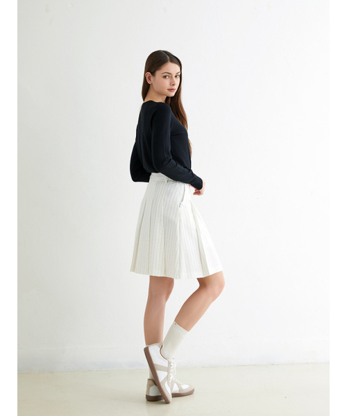 NITINA(ニティナ)の「ストライププリーツスカートIV(スカート・レディース・アイボリー・SMALL/MEDIUM)」の5枚目の写真