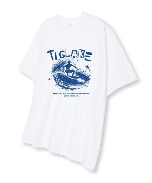 TI.GLAKE(ティーグレイク)の「サーフボーイ オーバーサイズ 半袖Tシャツ ホワイト(Tシャツ/カットソー・レディース・その他・LARGE/X-LARGE/XX-LARGE)」の1枚目の写真