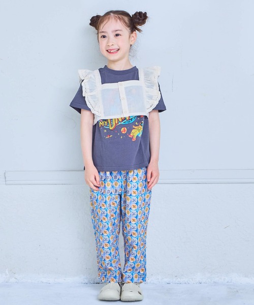 MARKEY'S（マーキーズ）の「ジャガードローンフリフリショートトップス（その他トップス・キッズ・ホワイト/ブラック・150/140/130/120/110/100/90/80）」の12枚目の写真