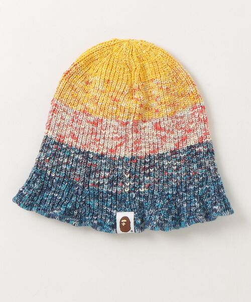 A BATHING APE（アベイシングエイプ）の「GRADATION APE HEAD KNIT CAP（ニットキャップ/ビーニー・キッズ・パープル/ブルー・FREE）」の7枚目の写真