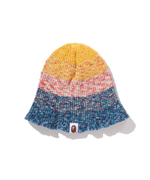 A BATHING APE（アベイシングエイプ）の「GRADATION APE HEAD KNIT CAP（ニットキャップ/ビーニー・キッズ・パープル/ブルー・FREE）」の3枚目の写真