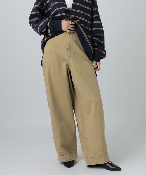 LEPSIM（レプシィム）の「CRツイルバレルパンツ　625287（その他パンツ・レディース・ブラウン/ベージュ・MEDIUM/LARGE）」の2枚目の写真