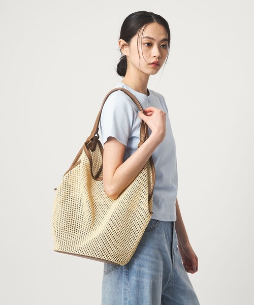 EMMEL REFINES（エメルリファインズ）の「＜EMMEL REFINES＞EM カゴ トートバッグ（ショルダーバッグ・レディース・ナチュラル/ブラック/ダークブラウン・FREE）」の5枚目の写真
