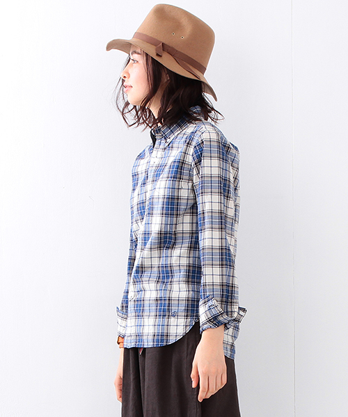 BEAMS BOY（ビームスボーイ）の「BEAMS BOY / チェック ボタンダウンシャツ（シャツ/ブラウス・レディース・ホワイト/ブルー/ネイビー・ONE SIZE）」の14枚目の写真