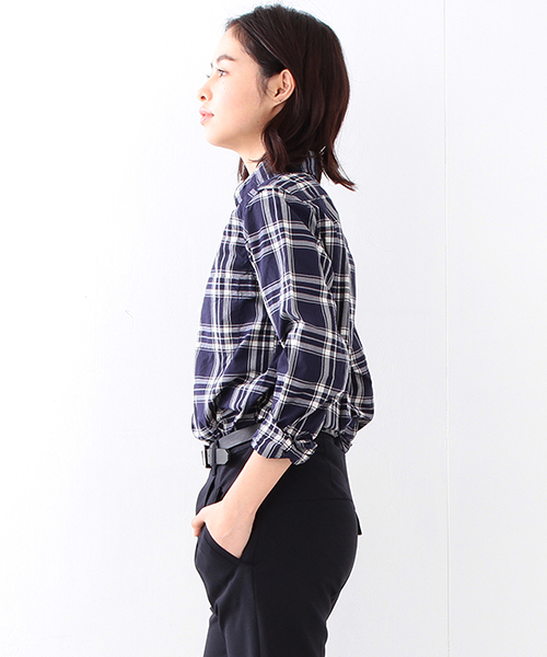 BEAMS BOY（ビームスボーイ）の「BEAMS BOY / チェック ボタンダウンシャツ（シャツ/ブラウス・レディース・ホワイト/ブルー/ネイビー・ONE SIZE）」の11枚目の写真