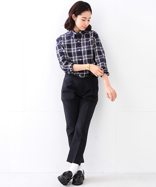 BEAMS BOY（ビームスボーイ）の「BEAMS BOY / チェック ボタンダウンシャツ（シャツ/ブラウス・レディース・ホワイト/ブルー/ネイビー・ONE SIZE）」の13枚目の写真