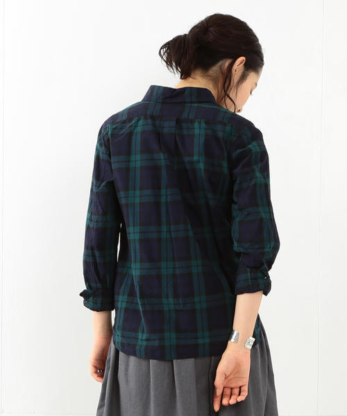 BEAMS BOY（ビームスボーイ）の「BEAMS BOY / チェック ボタンダウンシャツ（シャツ/ブラウス・レディース・ホワイト/ブルー/ネイビー・ONE SIZE）」の4枚目の写真