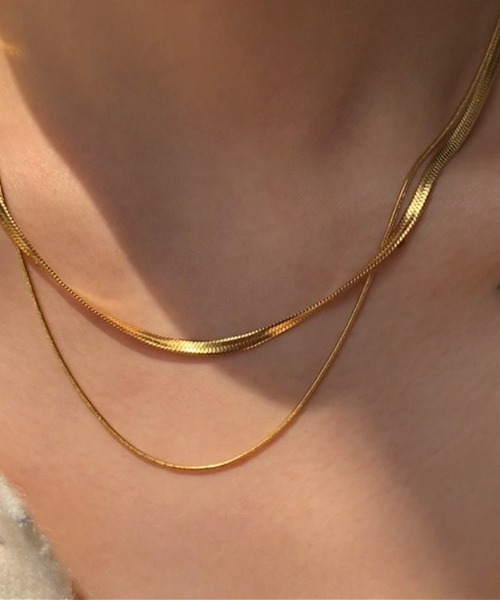REBALANCE（リバランス）の「2連スネークチェーンネックレス（ネックレス・レディース・A/B・FREE）」の2枚目の写真