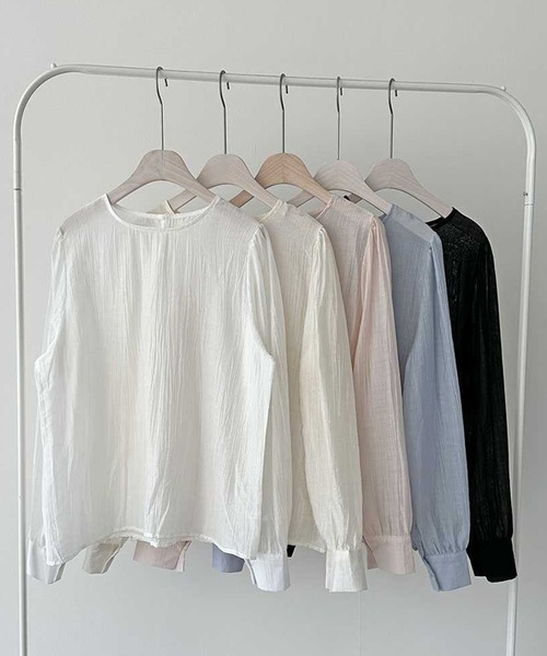 GLAMOROUS JANE(グラマラスジェーン)の「シアー長袖トップス×キャミソール 2点セット(Tシャツ/カットソー・レディース・ブラック/ホワイト・FREE)」の13枚目の写真