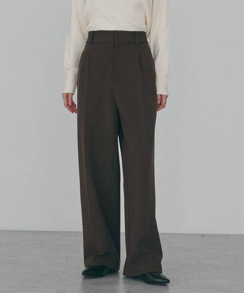 AMERICAN HOLIC（アメリカンホリック）の「美・美・美あったかワイドパンツ（スラックス・レディース・ブラウン/チャコールグレー/ブラック・XL/S/L/M）」の3枚目の写真