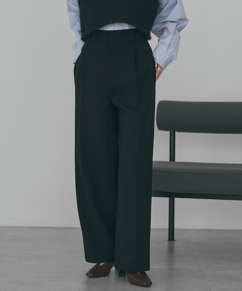 AMERICAN HOLIC（アメリカンホリック）の「美・美・美あったかワイドパンツ（スラックス・レディース・ブラウン/チャコールグレー/ブラック・XL/S/L/M）」の4枚目の写真