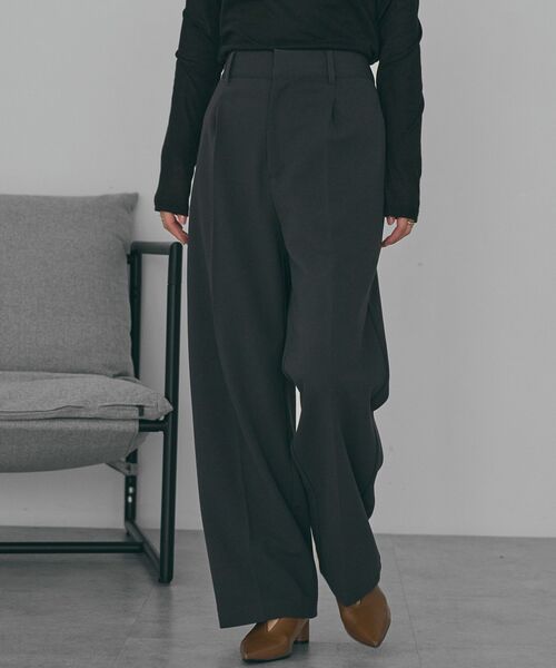 AMERICAN HOLIC（アメリカンホリック）の「美・美・美あったかワイドパンツ（スラックス・レディース・ブラウン/チャコールグレー/ブラック・XL/S/L/M）」の17枚目の写真