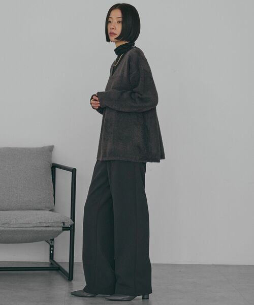 AMERICAN HOLIC（アメリカンホリック）の「美・美・美あったかワイドパンツ（スラックス・レディース・ブラウン/チャコールグレー/ブラック・XL/S/L/M）」の22枚目の写真