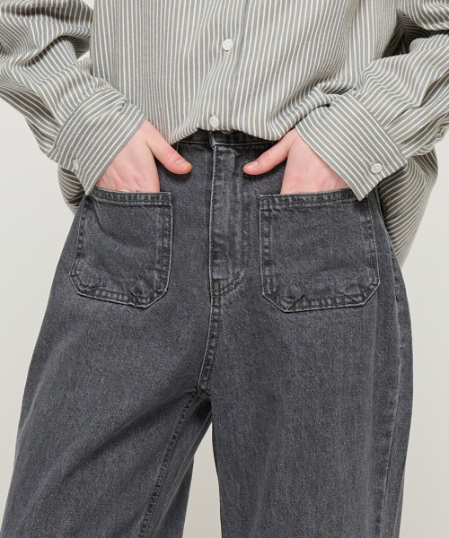 ROIDESROIS（ロワデロワ）の「エイラインヒドンバンディングポケットデニムパンツ（グレー）（デニムパンツ・レディース・その他・S/M/L）」の6枚目の写真