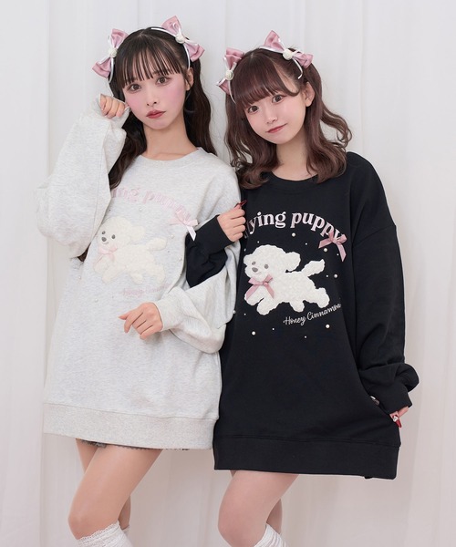 Honey Cinnamon（ハニーシナモン）の「フライングドッグスウェット（スウェット・レディース・ブラック/グレー・FREE）」の3枚目の写真