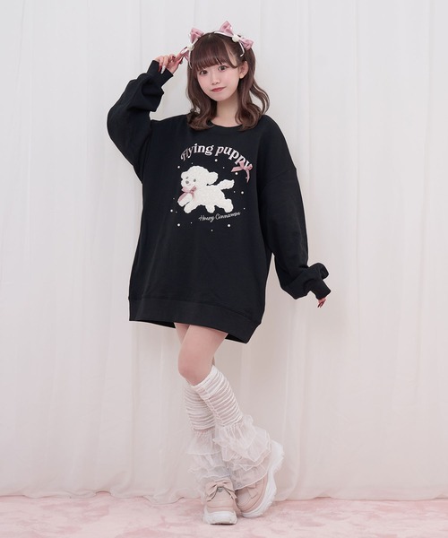 Honey Cinnamon（ハニーシナモン）の「フライングドッグスウェット（スウェット・レディース・ブラック/グレー・FREE）」の5枚目の写真