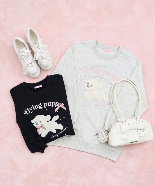 Honey Cinnamon（ハニーシナモン）の「フライングドッグスウェット（スウェット・レディース・ブラック/グレー・FREE）」の17枚目の写真