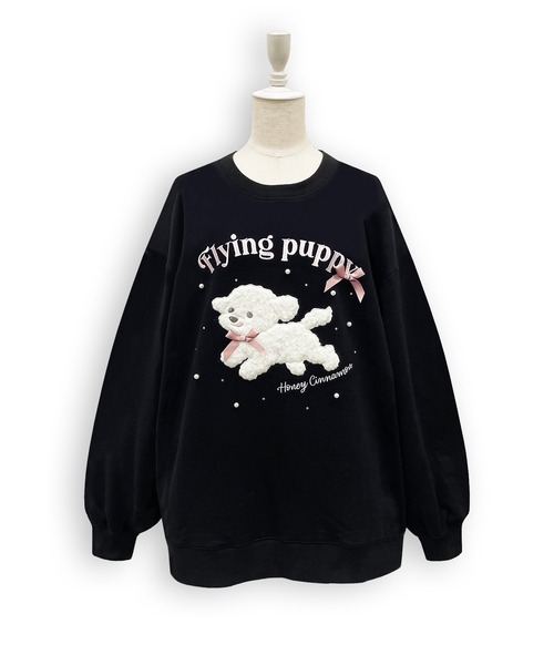 Honey Cinnamon（ハニーシナモン）の「フライングドッグスウェット（スウェット・レディース・ブラック/グレー・FREE）」の6枚目の写真