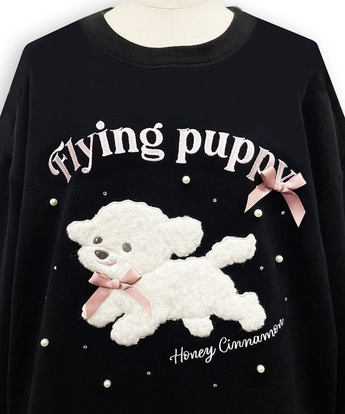 Honey Cinnamon（ハニーシナモン）の「フライングドッグスウェット（スウェット・レディース・ブラック/グレー・FREE）」の7枚目の写真