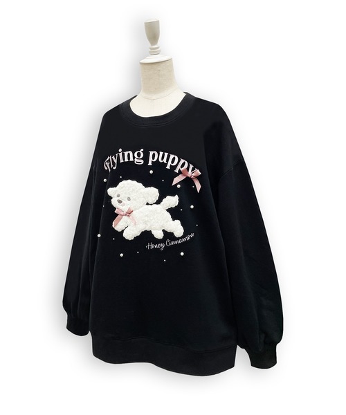 Honey Cinnamon（ハニーシナモン）の「フライングドッグスウェット（スウェット・レディース・ブラック/グレー・FREE）」の8枚目の写真