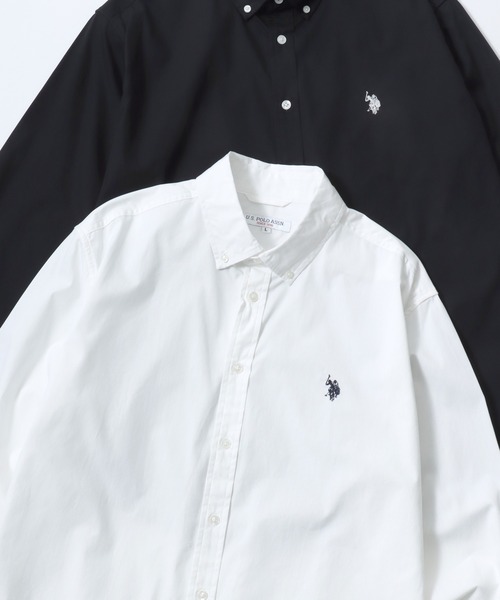 U.S. POLO ASSN.(ユーエスポロアッスン)の「U.S. POLO ASSN./ユーエスポロアッスン Broad Denim Shirt/レギュラーフィット ブロード デニム 無地 ストライプ チェック ロゴ ワンポイント刺繍 ボタンダウンシャツ/長袖シャツ/レディース メンズ(シャツ/ブラウス・メンズ・ブルー系その他/インディゴブルー/ホワイト/ブラック/ライトブルー/ブルー系その他2・LL/L/M)」の2枚目の写真